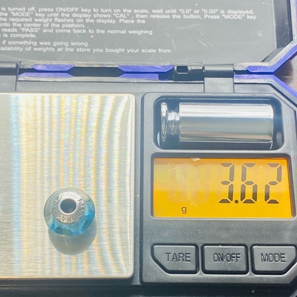 EUC Pandora 790923 Sterling Silver Blue Looking Glass Murano Charm - Picture 12 of 12